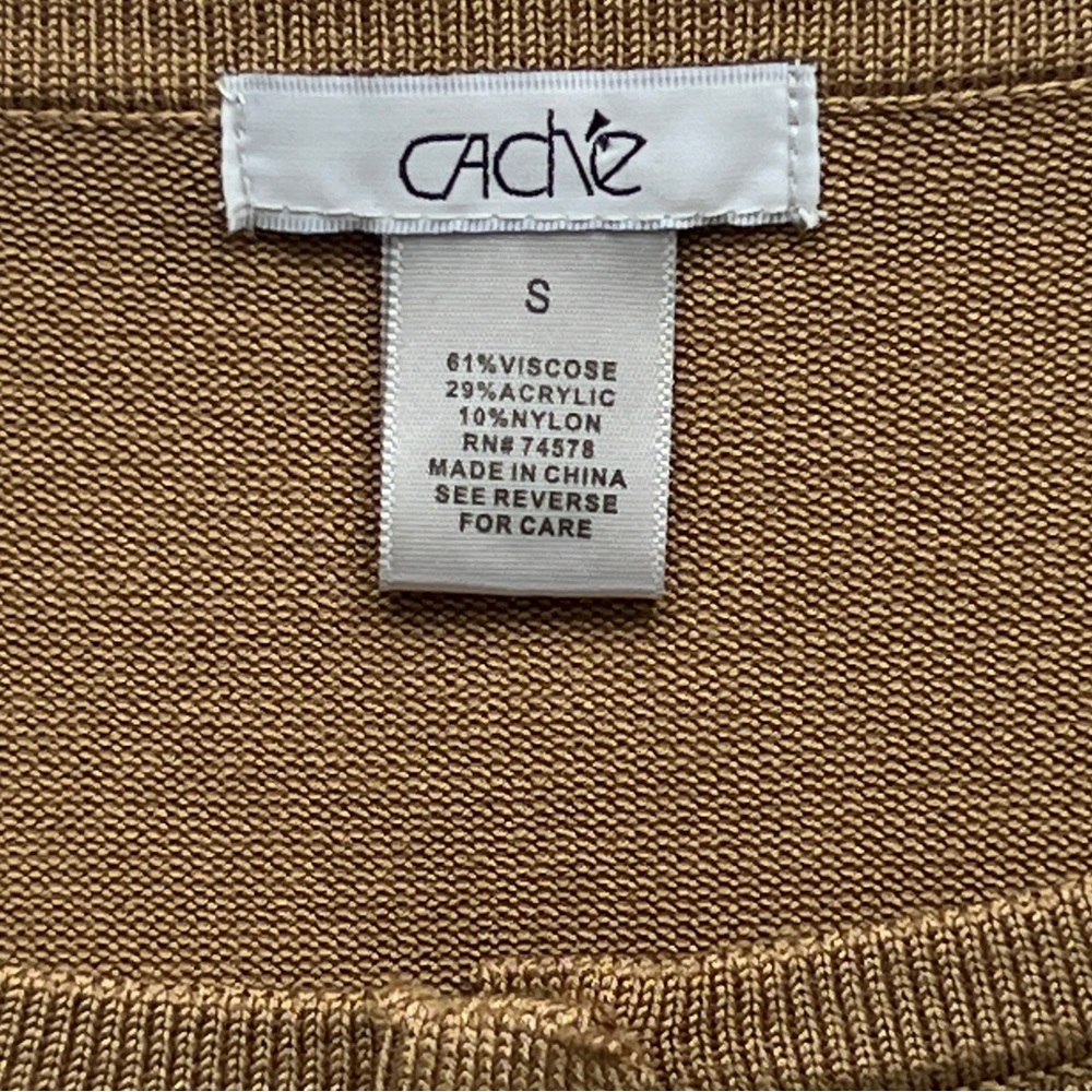 Cach’e Women’s Gold Viscose Stretch Sweater size Small - Picture 2 of 12